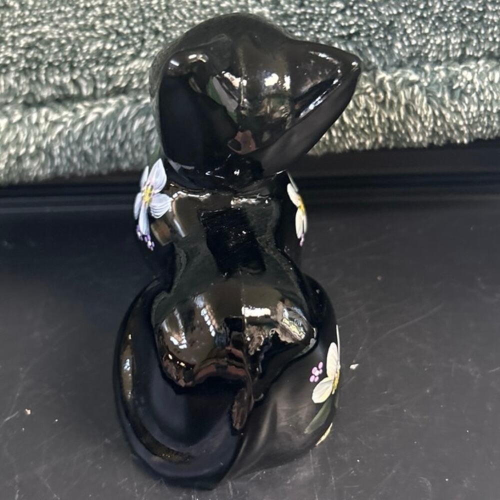 Fenton Lennox Black “Perky Cat” Hand Painted Signed by Artist - Picture 4 of 11